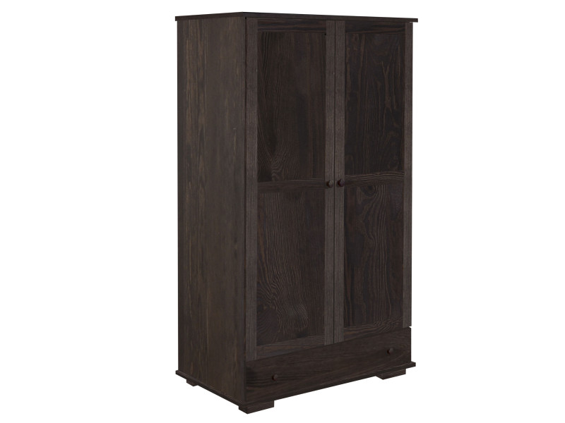 Szafa 100 cm z drewna MODERN z szufladą, drążek i półki, kolor orzech 525412