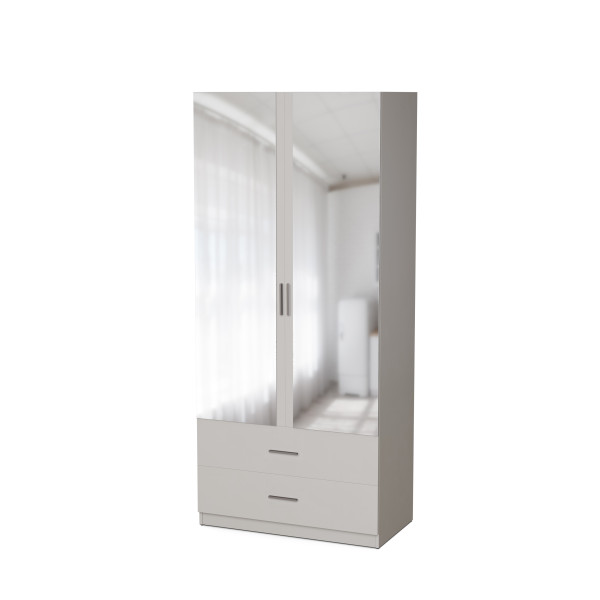Szafa 100 D, Półki, Szuflady, Drążek Ubraniowy - System Max D Z Lustrami 1062834