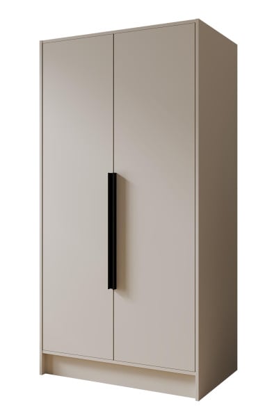 Szafa 100 gładka ORTO bez lustra z czarnymi uchwytami, kaszmirowa 812496