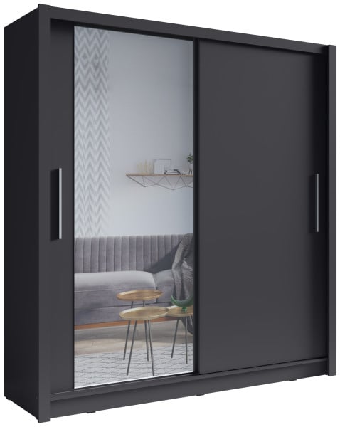 Szafa 154 cm przesuwna z lustrem BALI grafit 763012