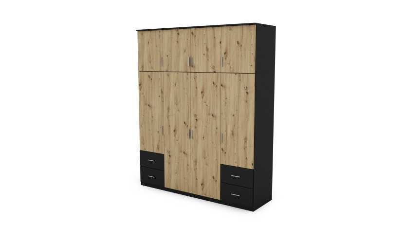 Szafa 200/242 Czarny/Dąb Artisan 1069224