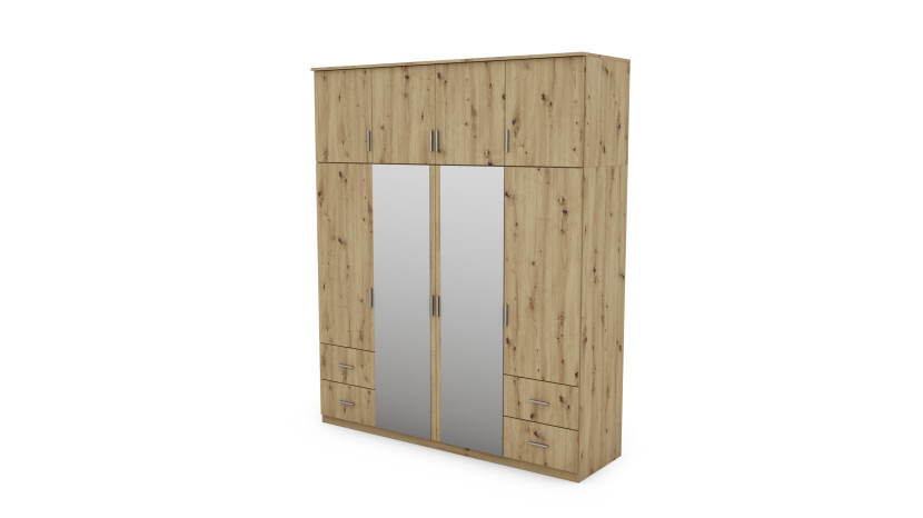 Szafa 200/242 Dąb Artisan Z 2 Lustrami 1069249