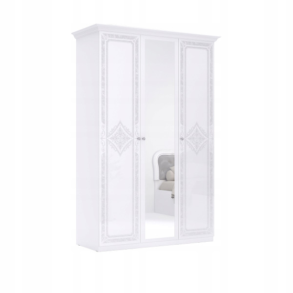 SZAFA 3-DRZWIOWA Diamante 147cm Z LUSTREM biała z nadrukiem 265359
