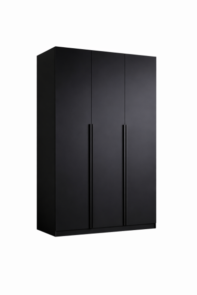 Szafa 3-drzwiowa otwierana 150cm LIZA czarna + czarne dodatki 1017762