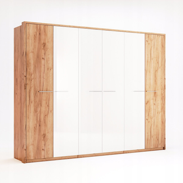 SZAFA 6-DRZWIOWA Madera dąb/biały płyta wiórowa laminowana 246265