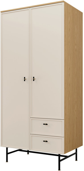 Szafa 90 cm z 2 drzwiami i 2 szufladami EVORIA 1078516