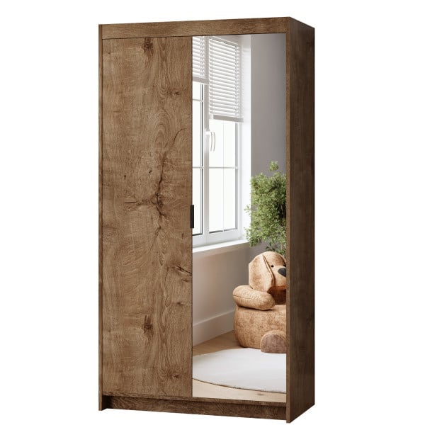 Szafa 90 cm z lustrem KUBA dąb lefkas 749063