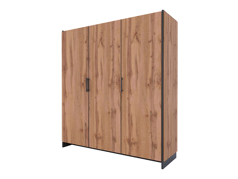 Szafa Amino 180 cm z 3 drzwiami dąb wotan/czarny 260493