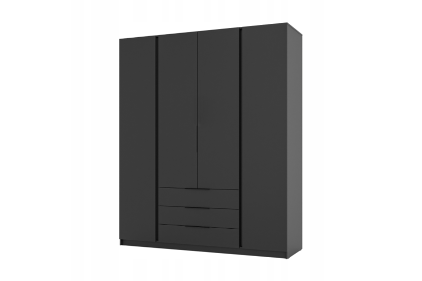Szafa ARKA 200 cm czarna 3 szuflady drzwi uchylne loft nowoczesna 899782