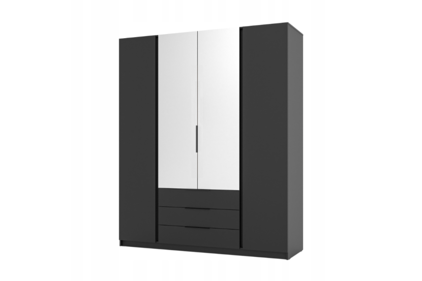 Szafa ARKA 200 cm czarna drzwi uchylne lustro loft nowoczesna 899756