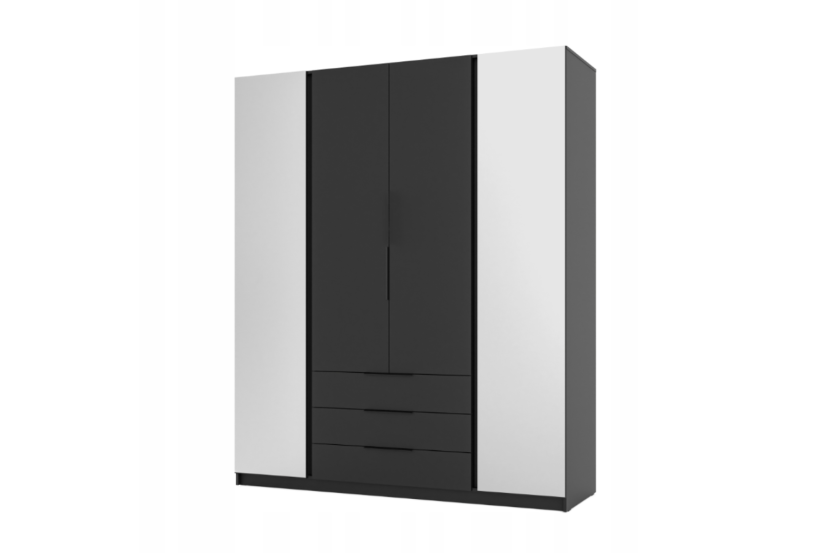 Szafa ARKA 200 cm czarna lustro drzwi uchylne loft nowoczesna 899766