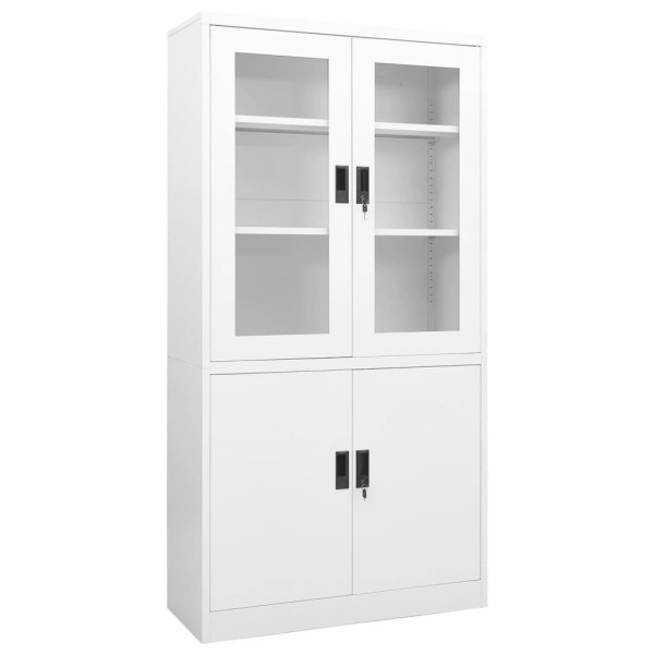 Szafa biurowa Biały Stal vidaXL 495379