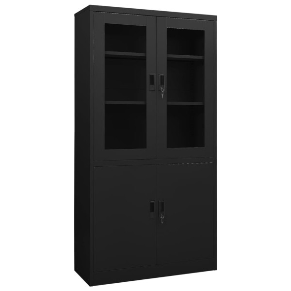 Szafa biurowa Czarny Stal vidaXL 495381