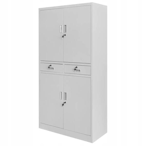 Szafa Biurowa Metalowa Na Dokumenty 185x90x40cm WENUS Szara Mega-M 754906