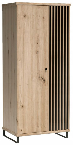 Szafa CAMPA 84 cm dąb czarny wysoka dwudrzwiowa lamele 755866