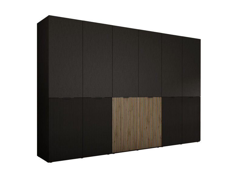 Szafa : Czarny grafit / Dąb Wotan / Czarny grafit, 300 x 200 x 51 cm 596103