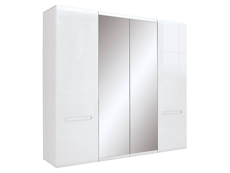 Szafa czterodrzwiowa Azteca Trio 220 cm z lustrem biały połysk 29867