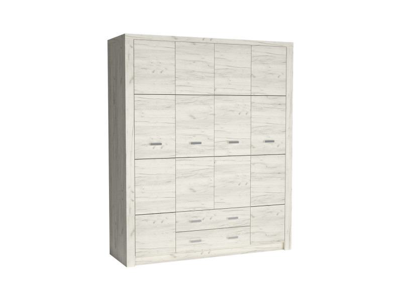 Szafa czterodrzwiowa Indianapolis I-18 178 cm z szufladami kraft biały 136011