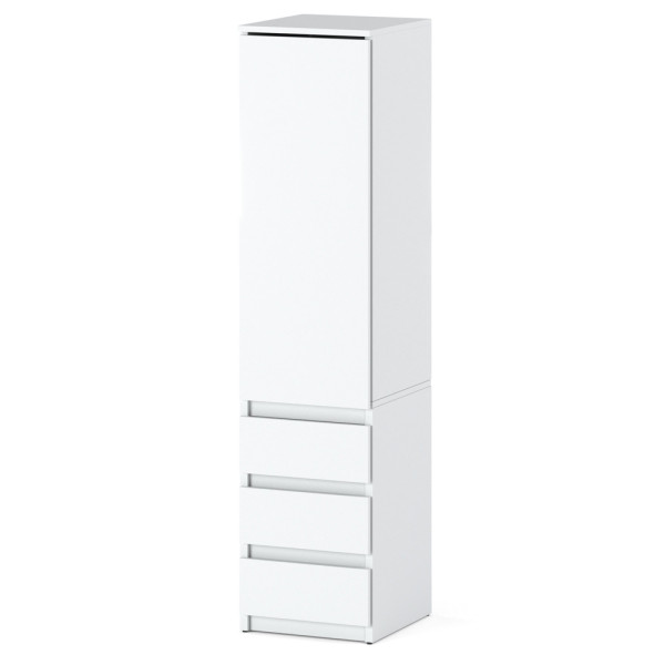 Szafa do przedpokoju 3 szuflady 40cm posti wąska biała mat 671537
