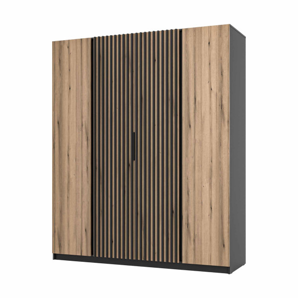 Szafa do przedpokoju 4-drzwiowa z lamelami Dravero BL/EV-BL 2F 2LAM 802666