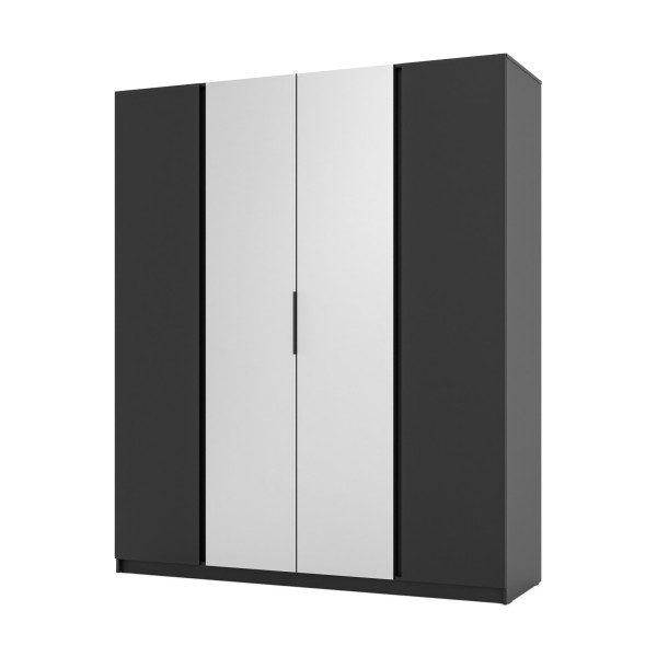 Szafa do przedpokoju 4-drzwiowa z lustrem Dravero BL/BL 2F 2L 802663