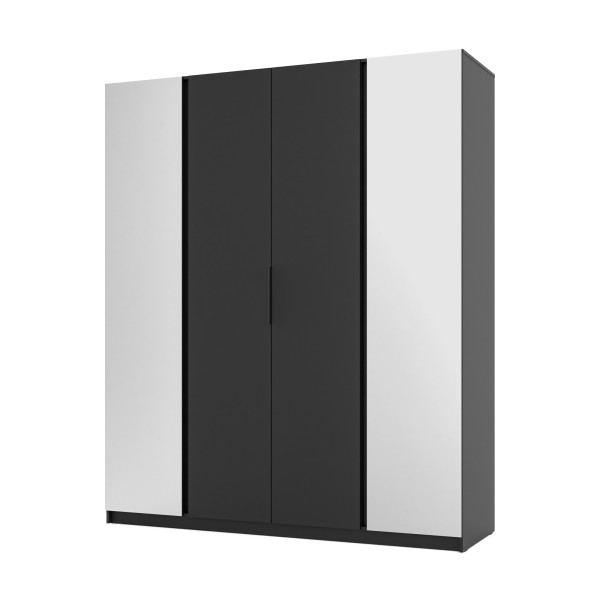 Szafa do przedpokoju 4-drzwiowa z lustrem Dravero BL/BL 2L 2F 802674