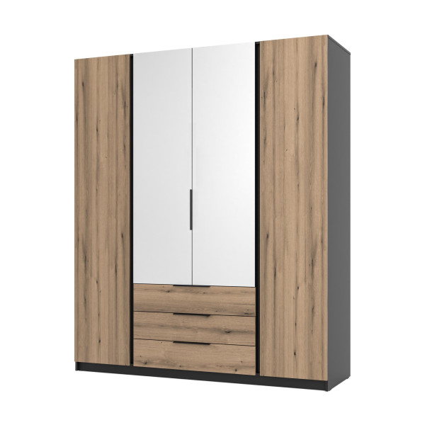 Szafa do przedpokoju 4-drzwiowa z lustrem Dravero BL/EV 2F 2L 3S 802714