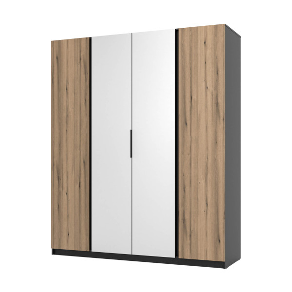 Szafa do przedpokoju 4-drzwiowa z lustrem Dravero BL/EV-BL 2F 2L 802659