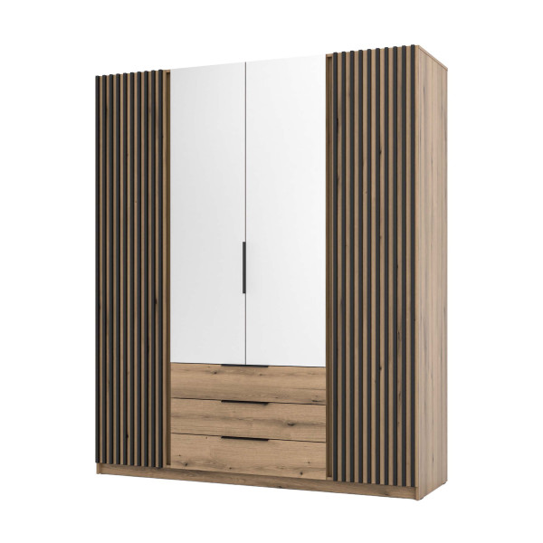 Szafa do przedpokoju 4-drzwiowa z lustrem Dravero EV/EV-BL 2LAM 2L 3S 802710
