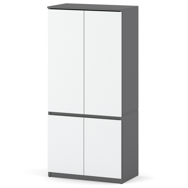 Szafa do przedpokoju garderoba 80cm z półkami szara biała 439623