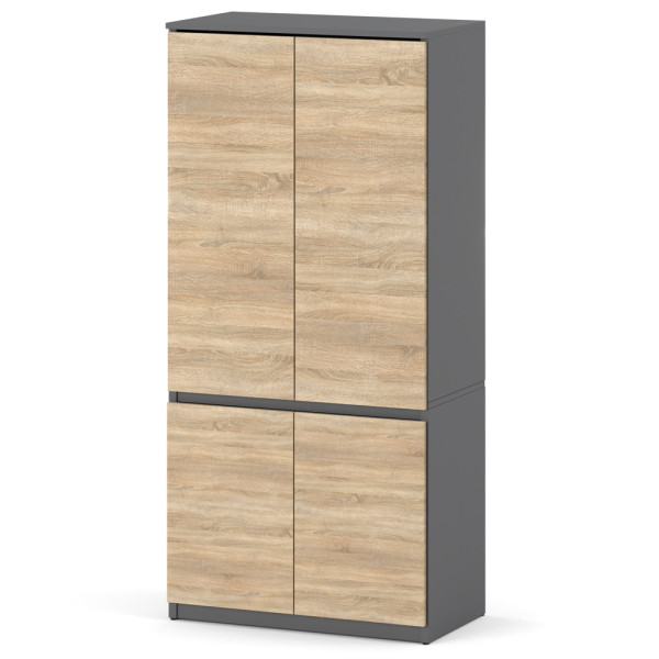 Szafa do przedpokoju loft 80cm półki drążek szary dąb sonoma 439620