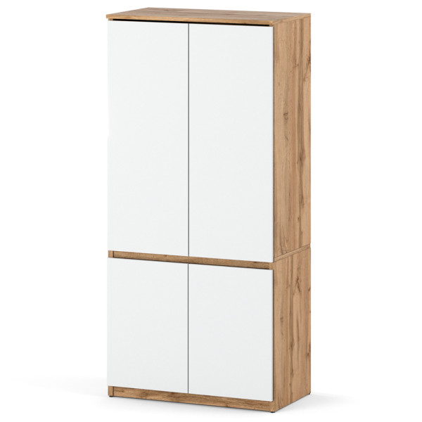 Szafa do przedpokoju z półkami 80cm posti dąb wotan biała 439616