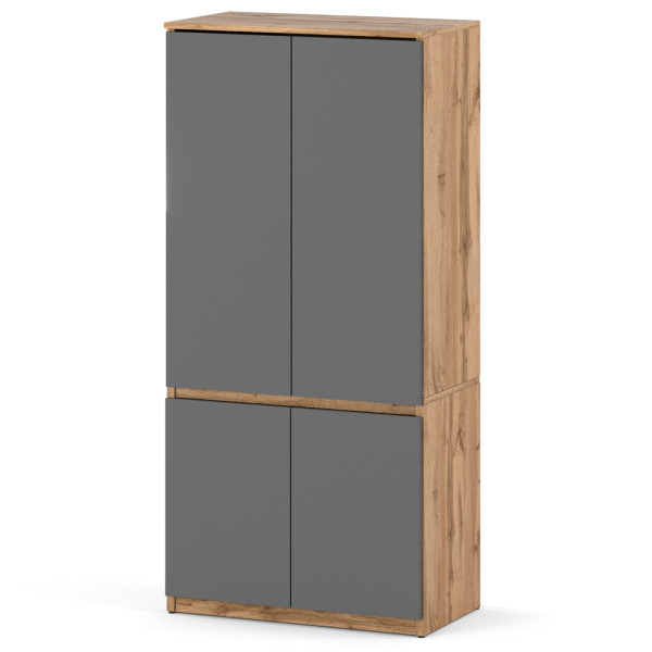 Szafa do przedpokoju z półkami 80cm posti dąb wotan szary 439626