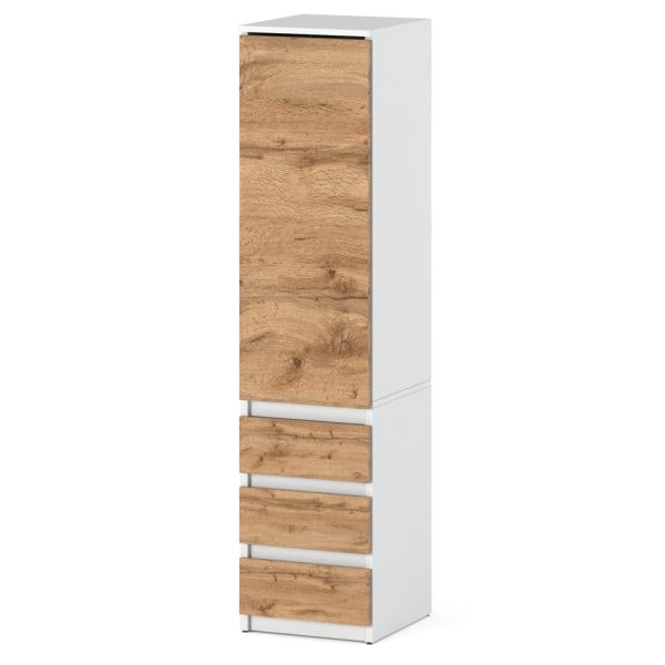 Szafa do salonu z 3 szufladami garderoba 40cm biała wotan 671533