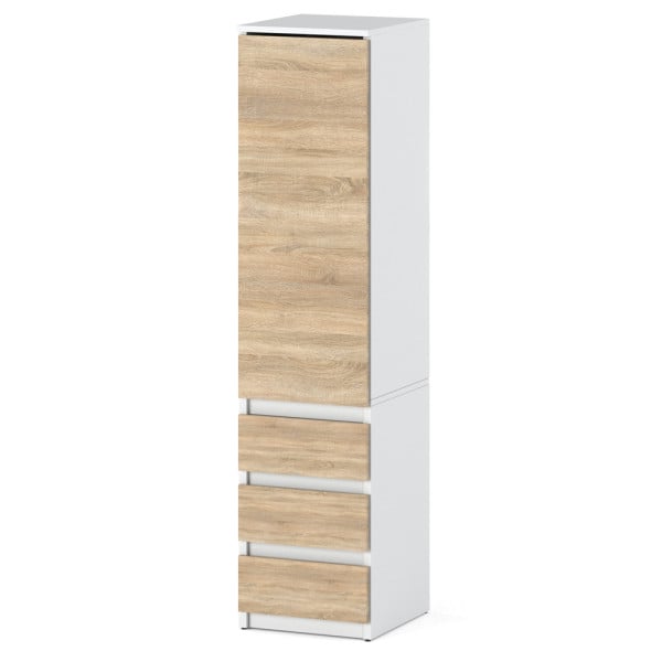 Szafa do sypialni 40cm nowoczesna 3 szuflady biała sonoma 671529