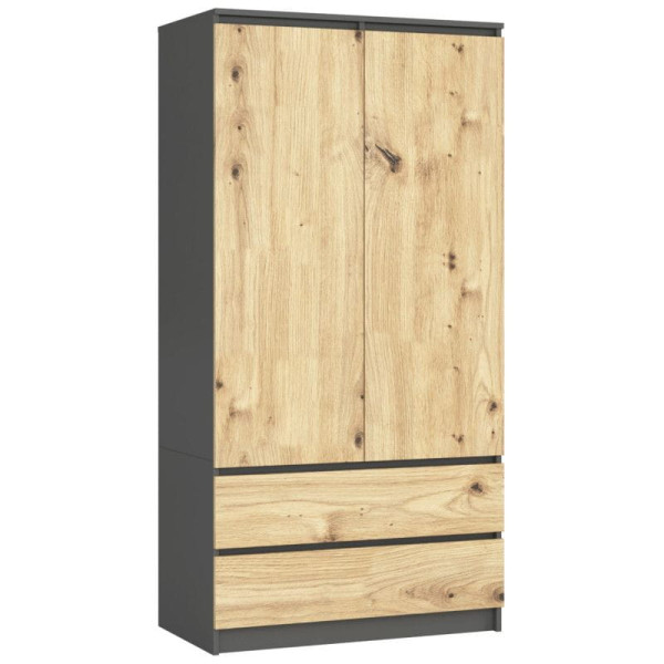 Szafa do sypialni, drzwi, DORMI, 90x51x180, artisan, grafit | TYLETEGOTU 988946