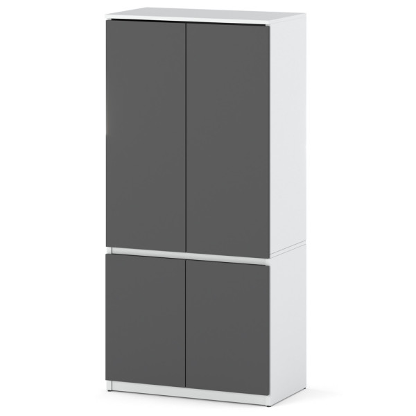 Szafa do sypialni garderoba półki drążek 80cm biała szara 439629