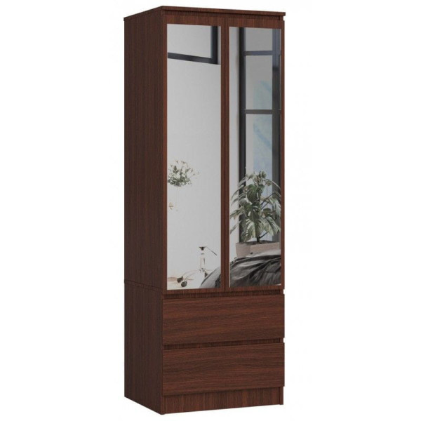 Szafa do sypialni, lustro, DORMI, 60x51x180 cm, wenge, mat | TYLETEGOTU 988951