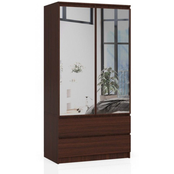 Szafa do sypialni, lustro, DORMI, 90x51x180 cm, wenge, mat | TYLETEGOTU 988953