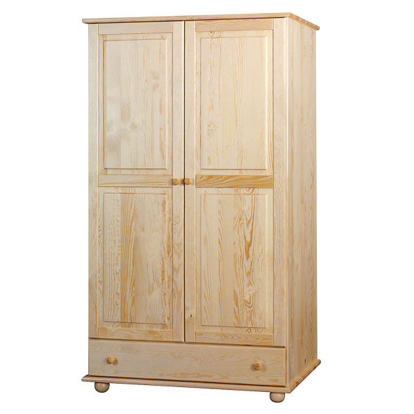 Szafa drewniana 100 cm pół na pół CLASSIC, kolor sosnowy 146607