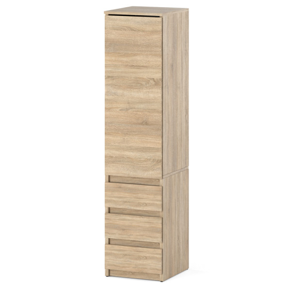 Szafa drewniana garderoba 3 szuflady wąska 40cm dąb sonoma 671520