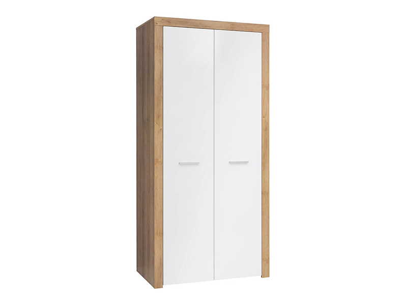 Szafa dwudrzwiowa Balder 90 cm dąb riviera/biały połysk 20211