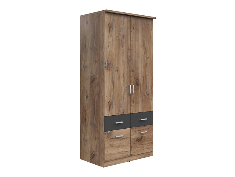 Szafa dwudrzwiowa Brando-2 91 cm z szufladami dąb flagstaff ciemny 57655
