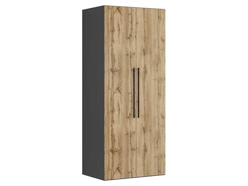 Szafa dwudrzwiowa Flex 100 cm grafit/dąb wotan 56343