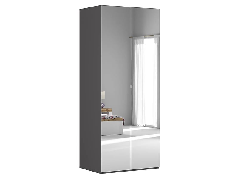 Szafa dwudrzwiowa Flex 100 cm z lustrem grafit 46636