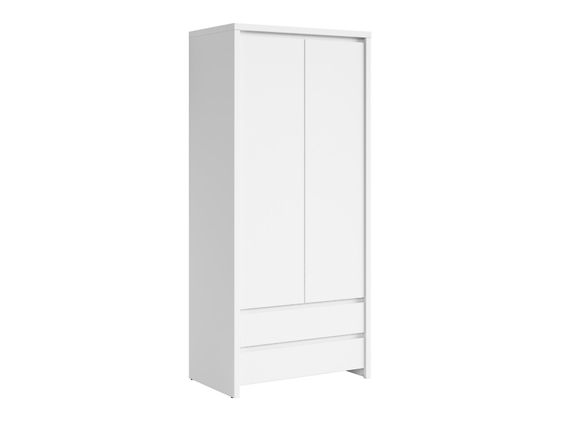 Szafa dwudrzwiowa Kaspian 90 cm z szufladami biała 31058