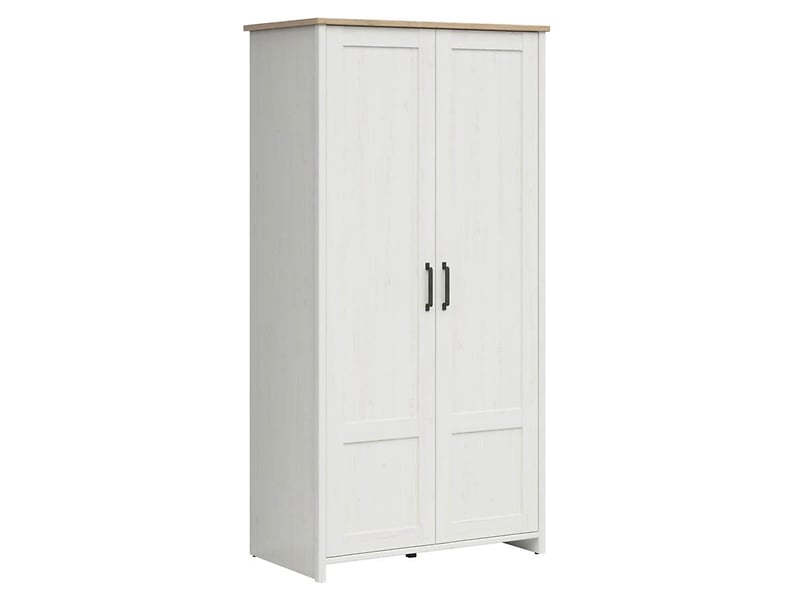 Szafa dwudrzwiowa Loksa 101 cm sosna andersen biała/dąb grandson 33212
