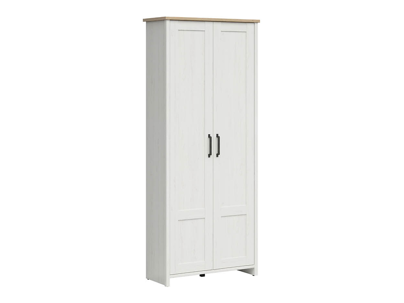 Szafa dwudrzwiowa Loksa 84 cm sosna andersen biała/dąb grandson 33213