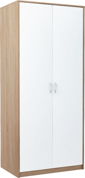 Szafa Dwudrzwiowa Sz05 Dąb Sonoma-Biały 193x85x55 cm Bestseller 573668