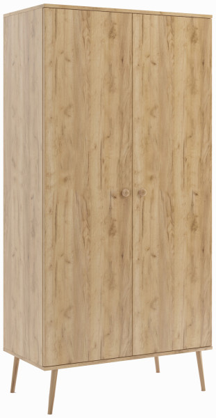 Szafa dwudrzwiowa z drążkiem 100 cm BONE dąb craft 771607